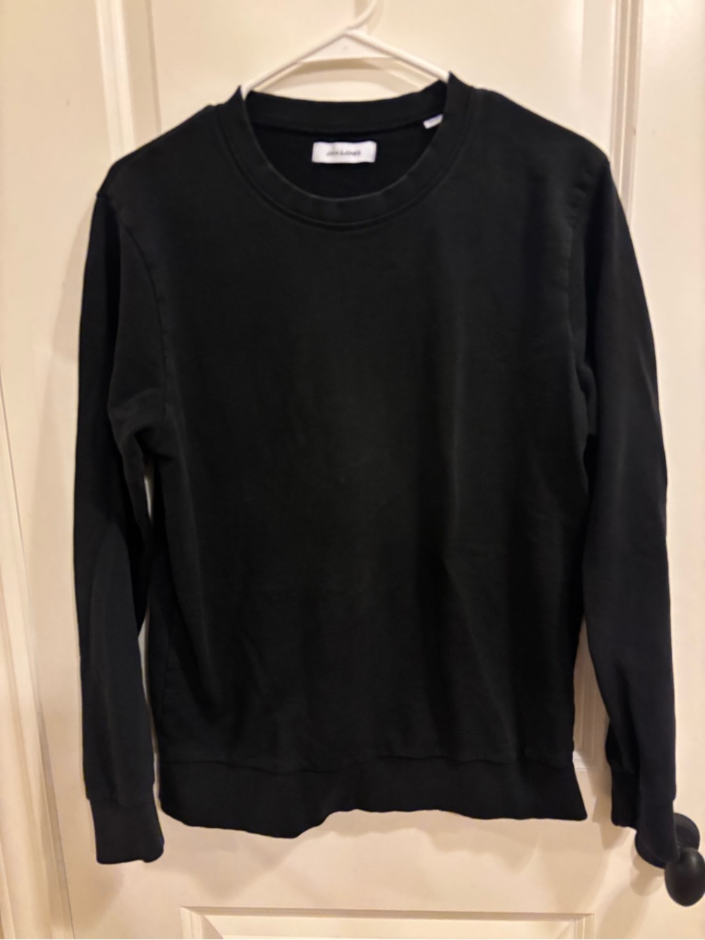 Jack and Jones Black Ribbed Crewneck Sweatshirt